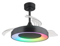 Globo Elina LED plafondventilator grijs met verlichting 45 cm regenboog