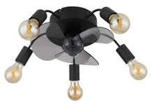 Globo Alisha plafondventilator met verlichting zwart 43 cm