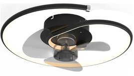 Globo Koren LED plafondventilator met verlichting zwart 45 cm