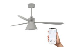 Faro Barcelona Amelia L Cone LED Tuya plafondventilator grijs 132 cm