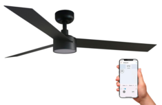 Faro Barcelona 34291WT-1TW Tuya Cruiser L LED plafondventilator met ledverlichting matzwart met app 132 cm