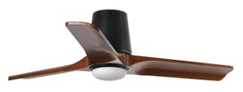 Faro Barcelona 338371S Heywood Tub S LED plafondventilator met verlichting zwart/walnoot 90 cm