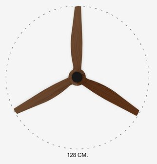 Faro Barcelona Copper Fan M plafondventilator zwart/walnoot 128 cm diameter
