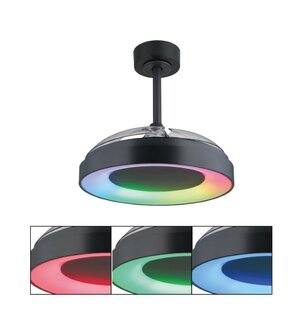 Globo Elina LED plafondventilator grijs met verlichting 45 cm regenboog