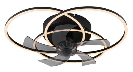Globo Alia LED plafondventilator met verlichting zwart 58 cm