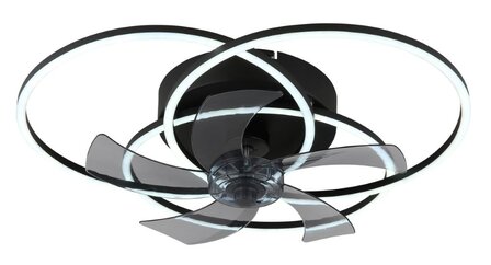 Globo Alia LED plafondventilator met verlichting zwart 58 cm