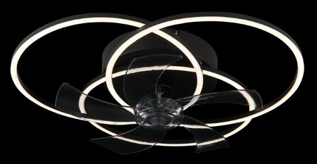 Globo Alia LED plafondventilator met verlichting zwart 58 cm