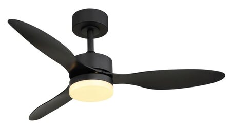 Globo Blackwell plafondventilator zwart met verlichting 106 cm