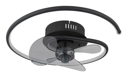 Globo Koren LED plafondventilator met verlichting zwart 45 cm