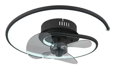 Globo Koren LED plafondventilator met verlichting zwart 45 cm