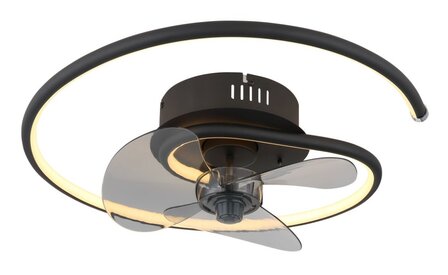 Globo Koren LED plafondventilator met verlichting zwart 45 cm
