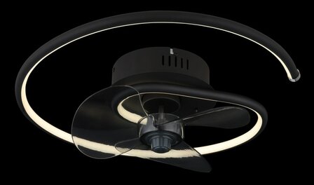 Globo Koren LED plafondventilator met verlichting zwart 45 cm