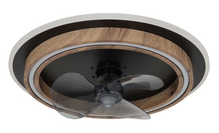 Globo Bozan LED plafondventilator met verlichting hout/zwart 50 cm