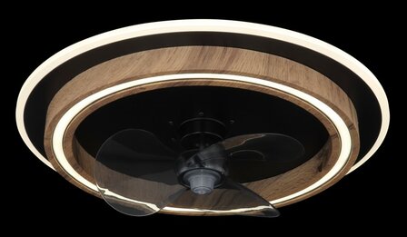Globo Bozan LED plafondventilator met verlichting hout/zwart 50 cm