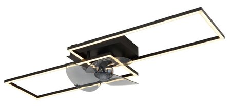 Globo Tatjana LED plafondventilator met verlichting zwart 30 cm