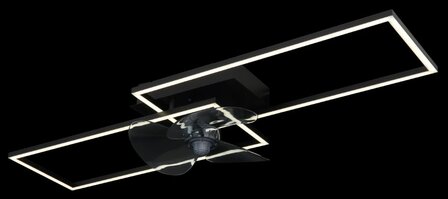 Globo Tatjana LED plafondventilator met verlichting zwart 30 cm licht