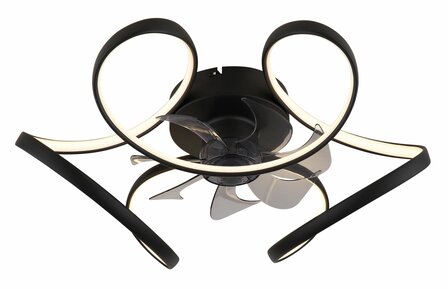 Globo Loris LED plafondventilator met verlichting zwart 56 cm
