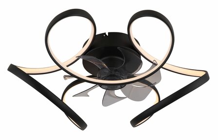 Globo Loris LED plafondventilator met verlichting zwart 56 cm