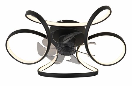 Globo Loris LED plafondventilator met verlichting zwart 56 cm