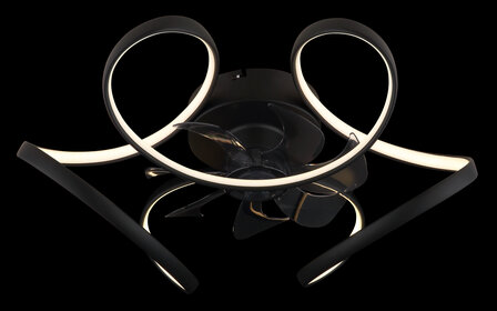 Globo Loris LED plafondventilator met verlichting zwart 56 cm