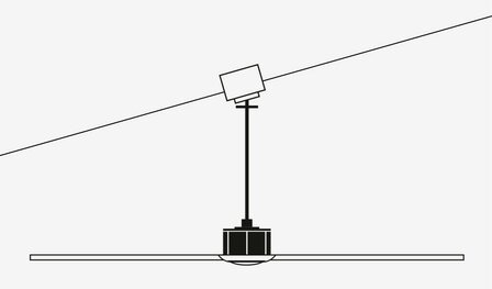 Faro Barcelona Mini Punt S plafondventilator mat wit 90 cm schuin plafond