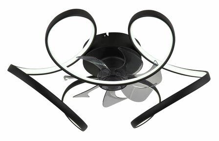 Globo Loris LED plafondventilator met verlichting zwart 56 cm