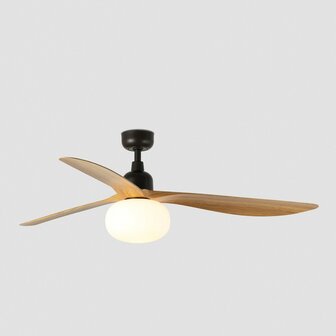 Faro Barcelona 34360-11L Outwood L plafondventilator bruin/eikenhout 150 cm lamp aan