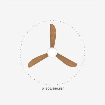 Faro Barcelona 34360-11L Outwood L plafondventilator bruin/eikenhout 150 cm diameter