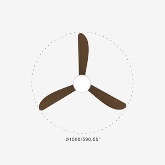 Faro Barcelona 34362-11L Outwood L plafondventilator bruin/walnoot 150 cm diameter