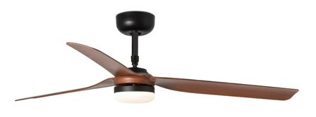 Faro Barcelona 33817-21 Punt M led plafondventilator zwart/walnoot 130 cm