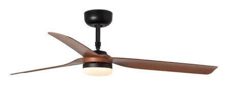 Faro Barcelona 33817-21 Punt M led plafondventilator zwart/walnoot 130 cm