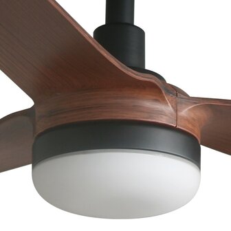 Faro Barcelona 33817-21 Punt M led plafondventilator zwart/walnoot 130 cm lamp