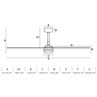 Faro Barcelona 33817-21 Punt M led plafondventilator zwart/walnoot 130 cm afmetingen