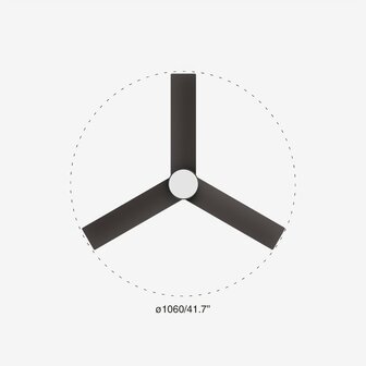 Faro Barcelona 34289-1TW Cruiser S LED plafondventilator met ledverlichting matzwart 106 cm diameter
