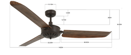 Beacon Carolina plafondventilator 142 centimeter met 3 bladen bruin
