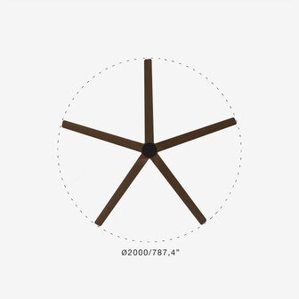 Faro Barcelona 34190WT Bigwood XL Tuya plafondventilator zwart/walnoot met app 200 cm diameter