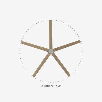 Faro Barcelona 34191 Bigwood XL plafondventilator witgrenen 200 cm diameter