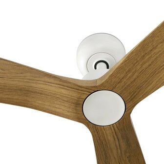 Faro Barcelona 34361WT Outwood L plafondventilator wit/eikenhout met app 150 cm