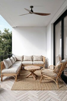 Faro Barcelona 34362WT Outwood L plafondventilator bruinwalnoot met app 150 cm buiten