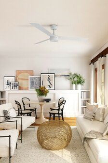 Faro Barcelona Cruiser L LED plafondventilator met ledverlichting wit 106 cm kamer