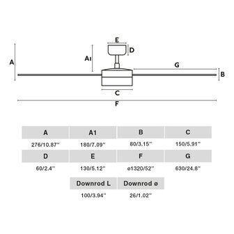 Faro Barcelona Cruiser L LED plafondventilator met ledverlichting wit 106 cm afmetingen