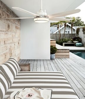 Beacon Airfusion Louisville plafondventilator licht eikenhout 158 centimeter aan plafond