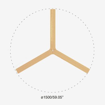 Faro Barcelona Klim L plafondventilator wit/eikenhout 150 cm diameter