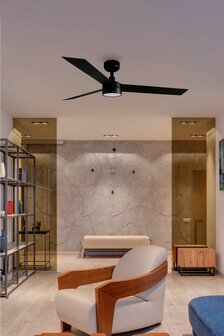 Faro Barcelona 34291-1TW Cruiser L LED plafondventilator met ledverlichting matzwart 132 cm kamer