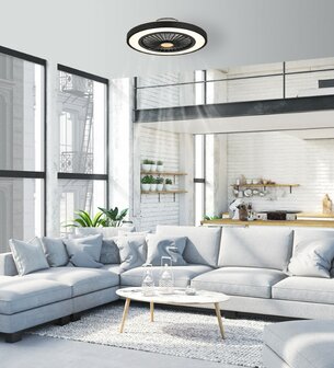 Globo Blizzak Led plafondventilator zwart 54 cm