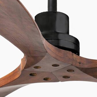 Faro Barcelona 33516DCWT Lantau L plafondventilator matzwart/walnoot met app 132 cm
