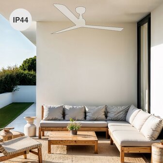 Faro Barcelona 34362WT Outwood L plafondventilator bruinwalnoot met app 150 cm ip44