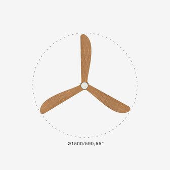 Faro Barcelona 34361 Outwood L plafondventilator wit/eikenhout 150 cm diameter