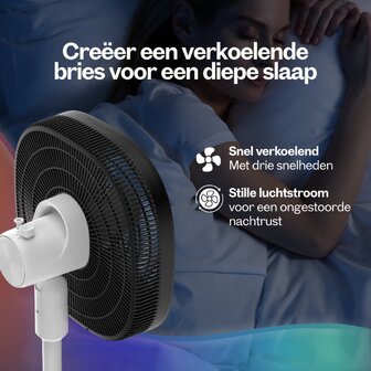 Dynter AirFlow AV25G opvouwbare statiefventilator wit 47 cm