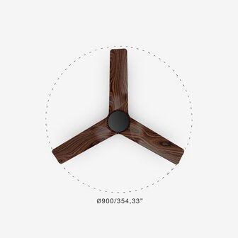 Faro Barcelona 33837 Heywood Tub S plafondventilator zwart/walnoot 132 cm diameter